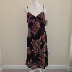 CDC Black and Purple Chemise with Adjustable Straps